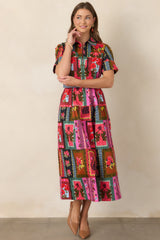 CROSBY Fairiss Vintage Vignette Multi Belted Maxi Dress