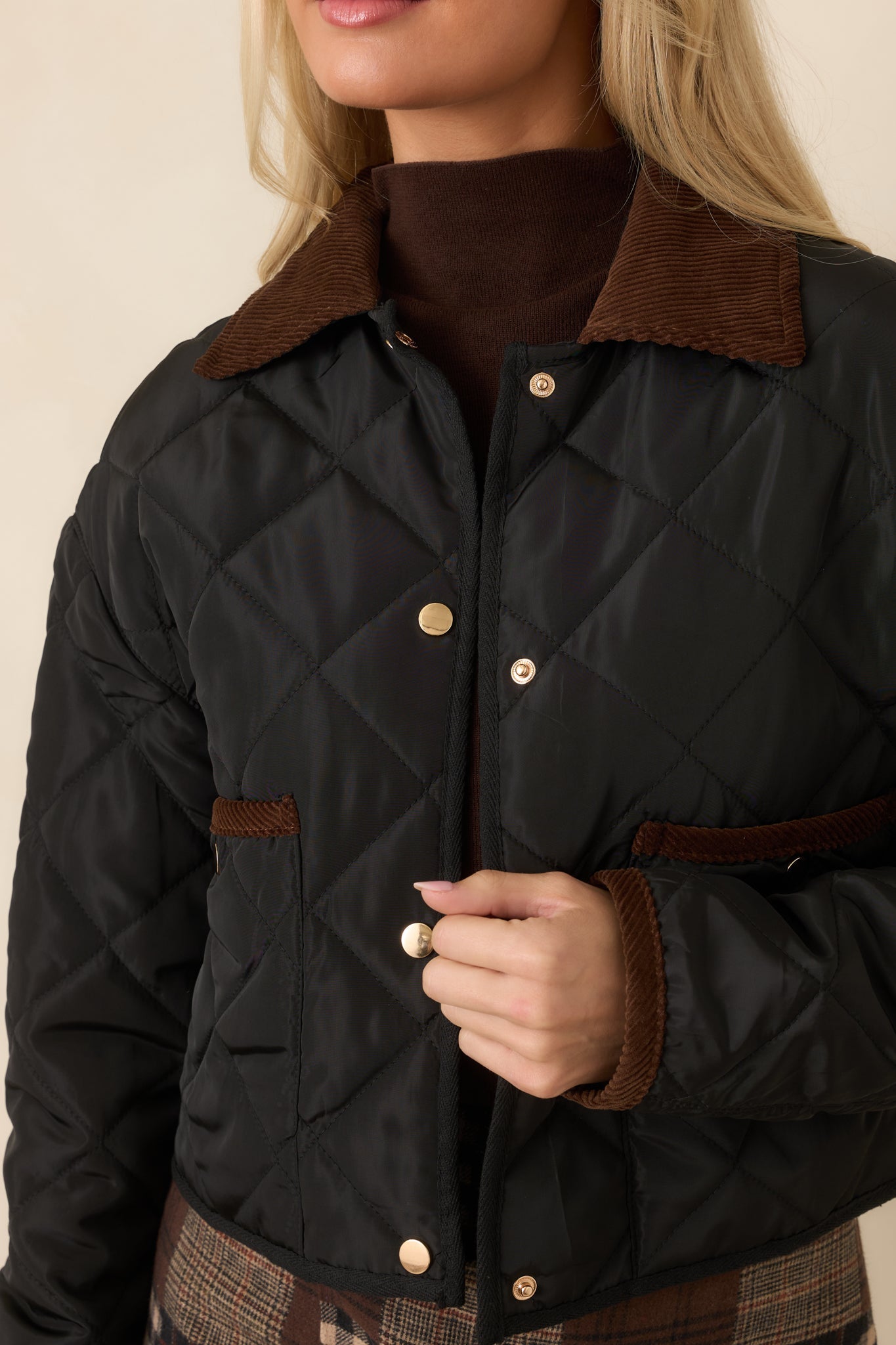 Astrid Black Whiskey Quilted Jacket