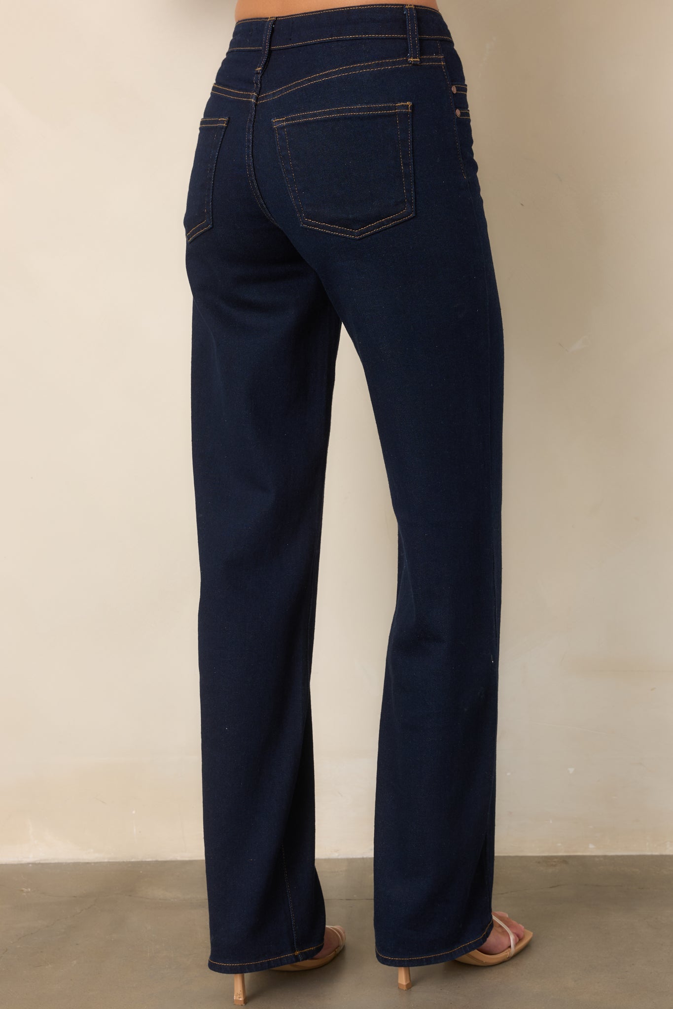 Double Down Dark Wash High Rise Wide Leg Jeans