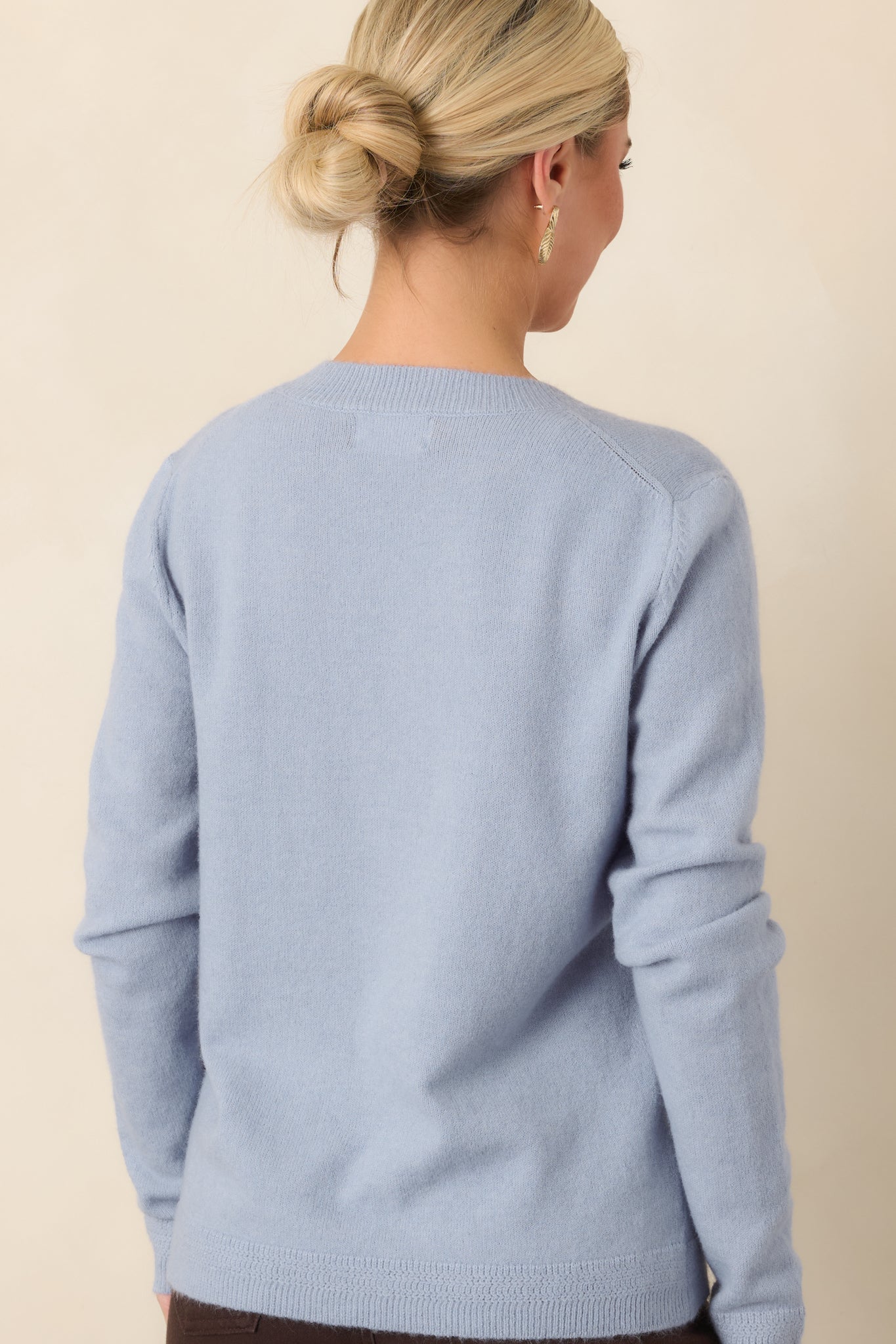 By the Way Dusty Blue V-Neck Knit Sweater