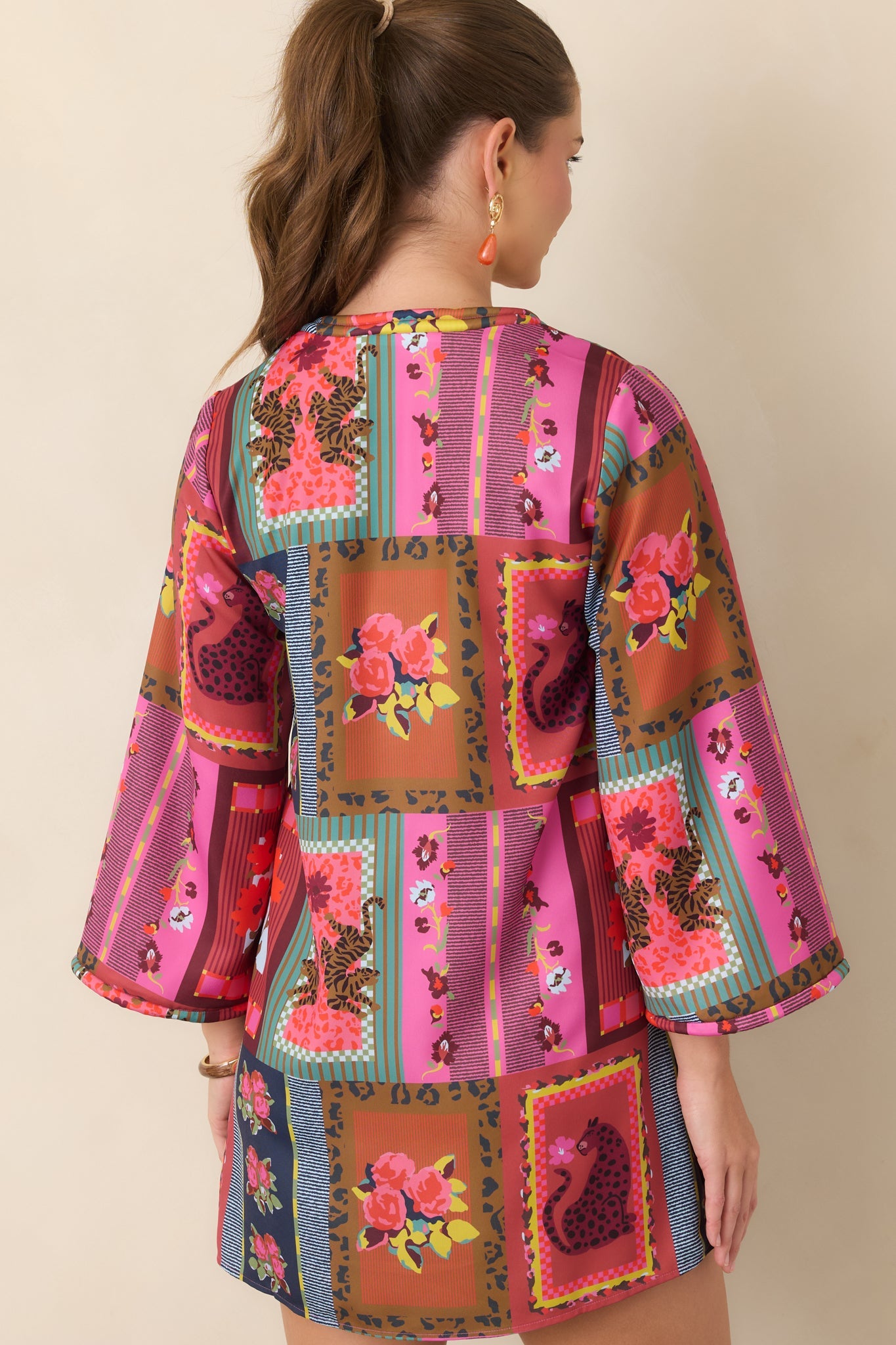 CROSBY Skyler Vintage Vignette Multi Mini Dress