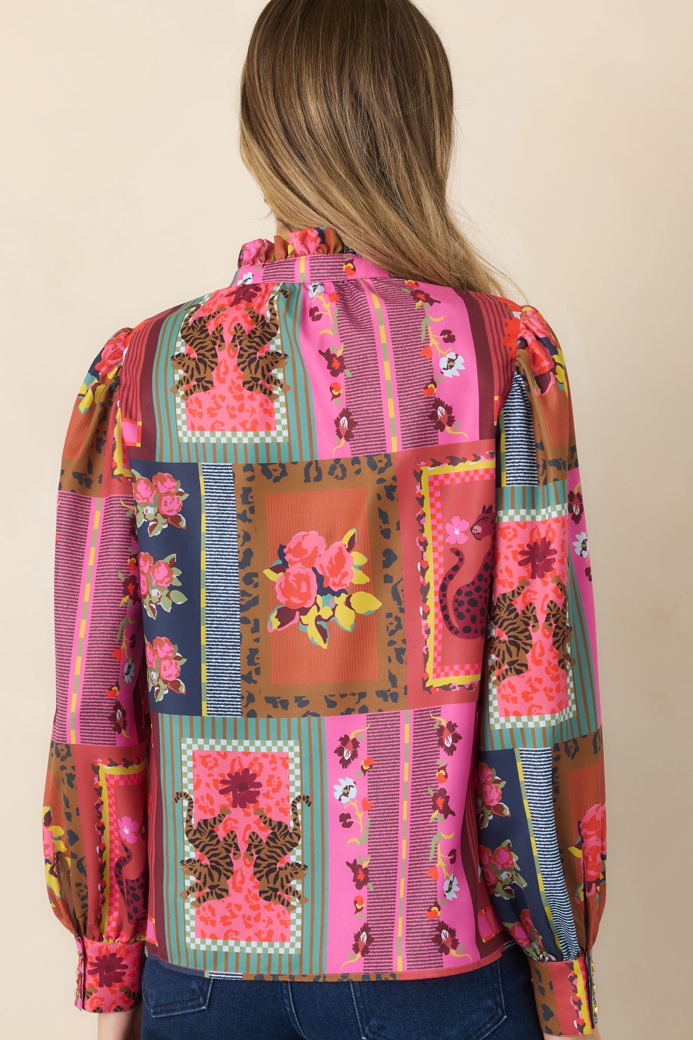 CROSBY Lyla Vintage Vignette Multi Blouse