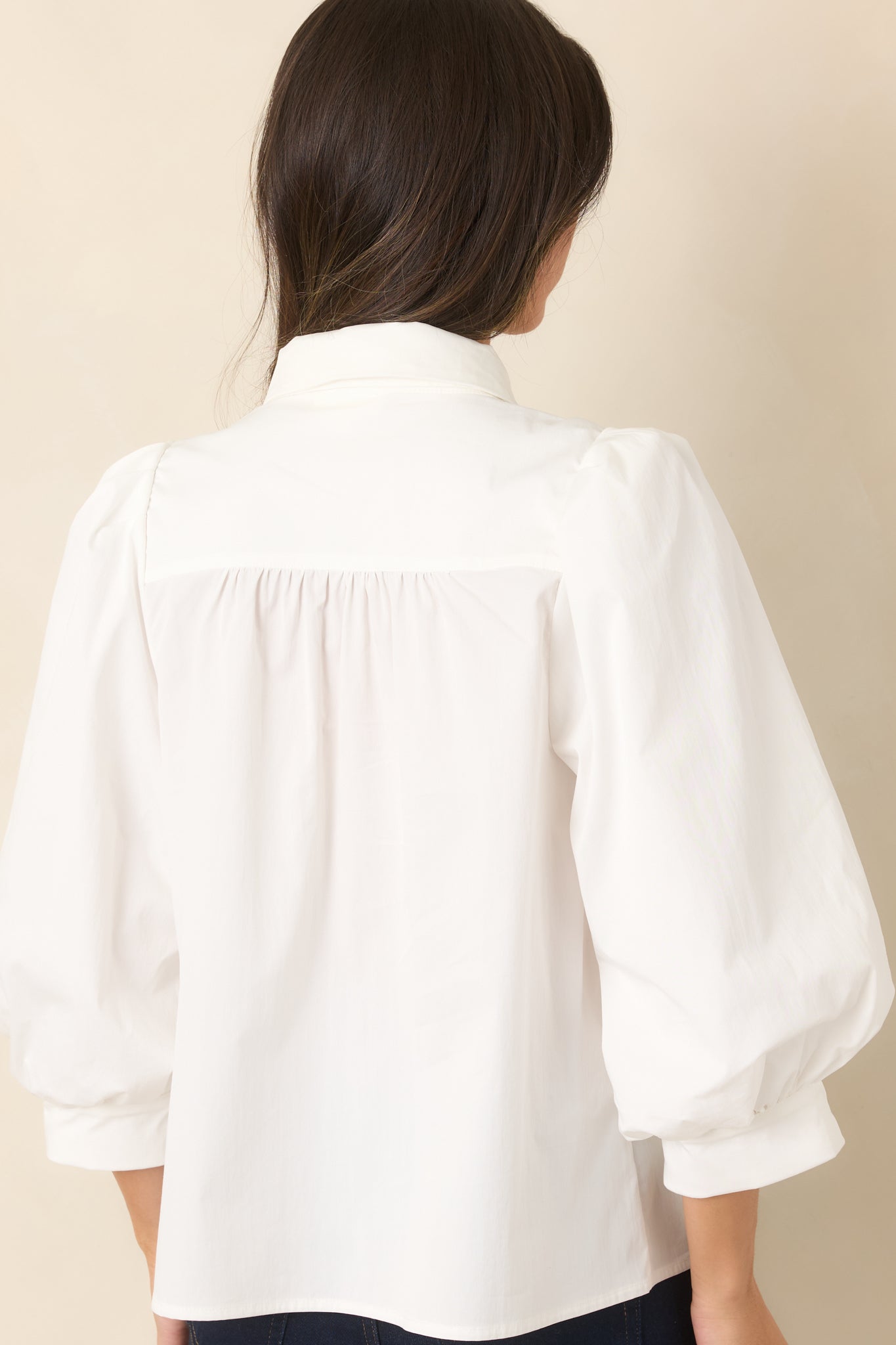 A Word of Advice Ivory Gold Accent Tie Neck Blouse