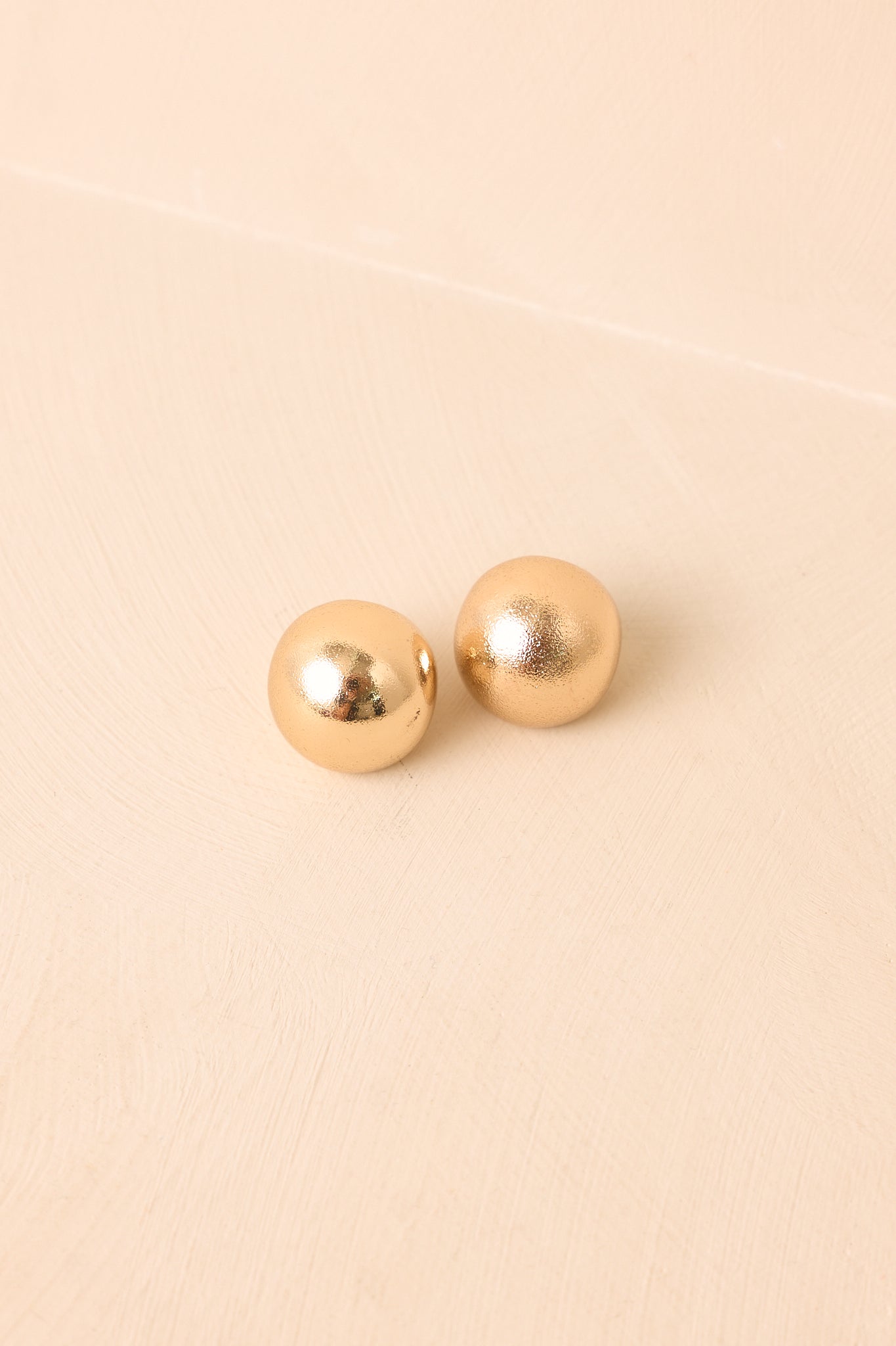 Centered Around You Gold Textured Stud Earrings