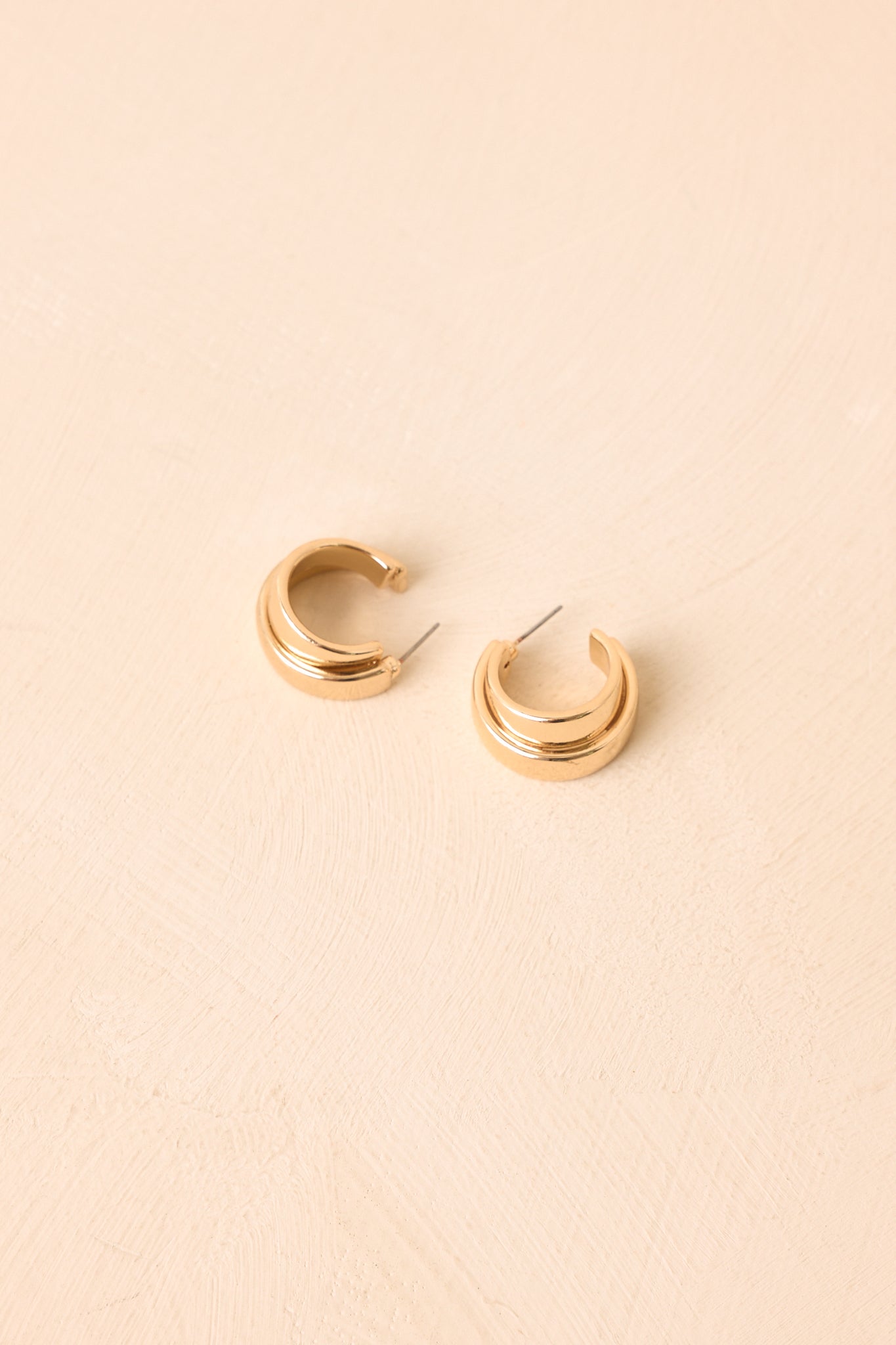 All Around Gold Sculpted Hoop Earrings