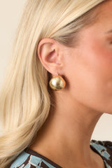 Centered Around You Gold Textured Stud Earrings