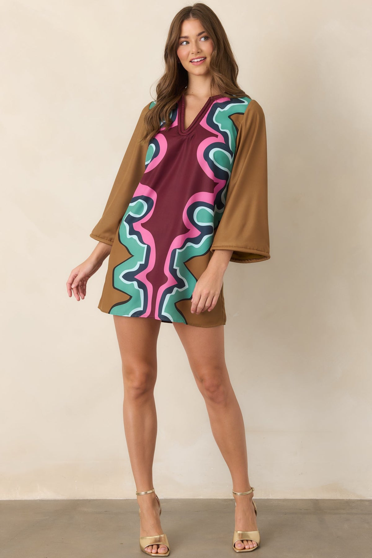 CROSBY Skyler Serpentine Multi Mini Dress