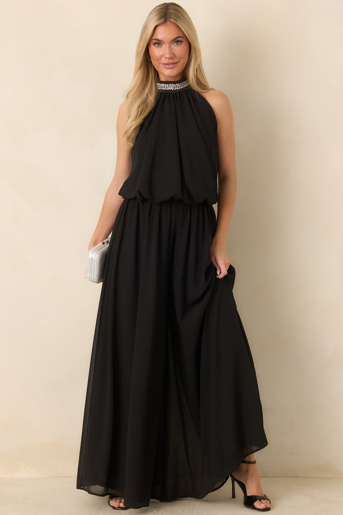 A Moment Like Ours Black Flowy Palazzo Pants