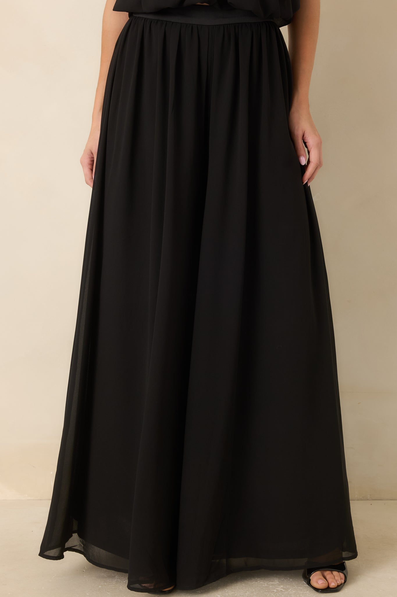 A Moment Like Ours Black Flowy Palazzo Pants