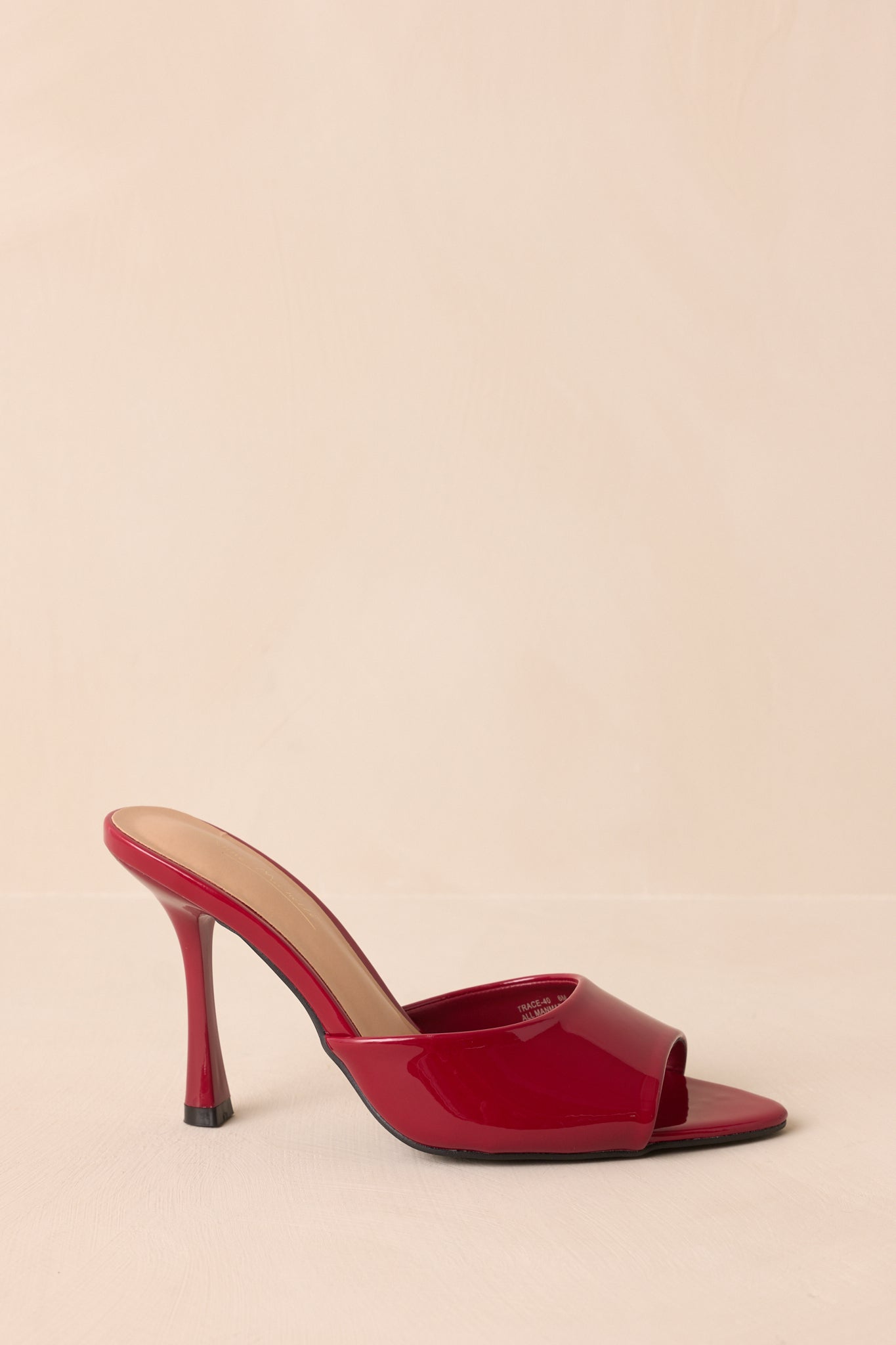 Every Step Counts Red Faux Leather High Heel Sandals