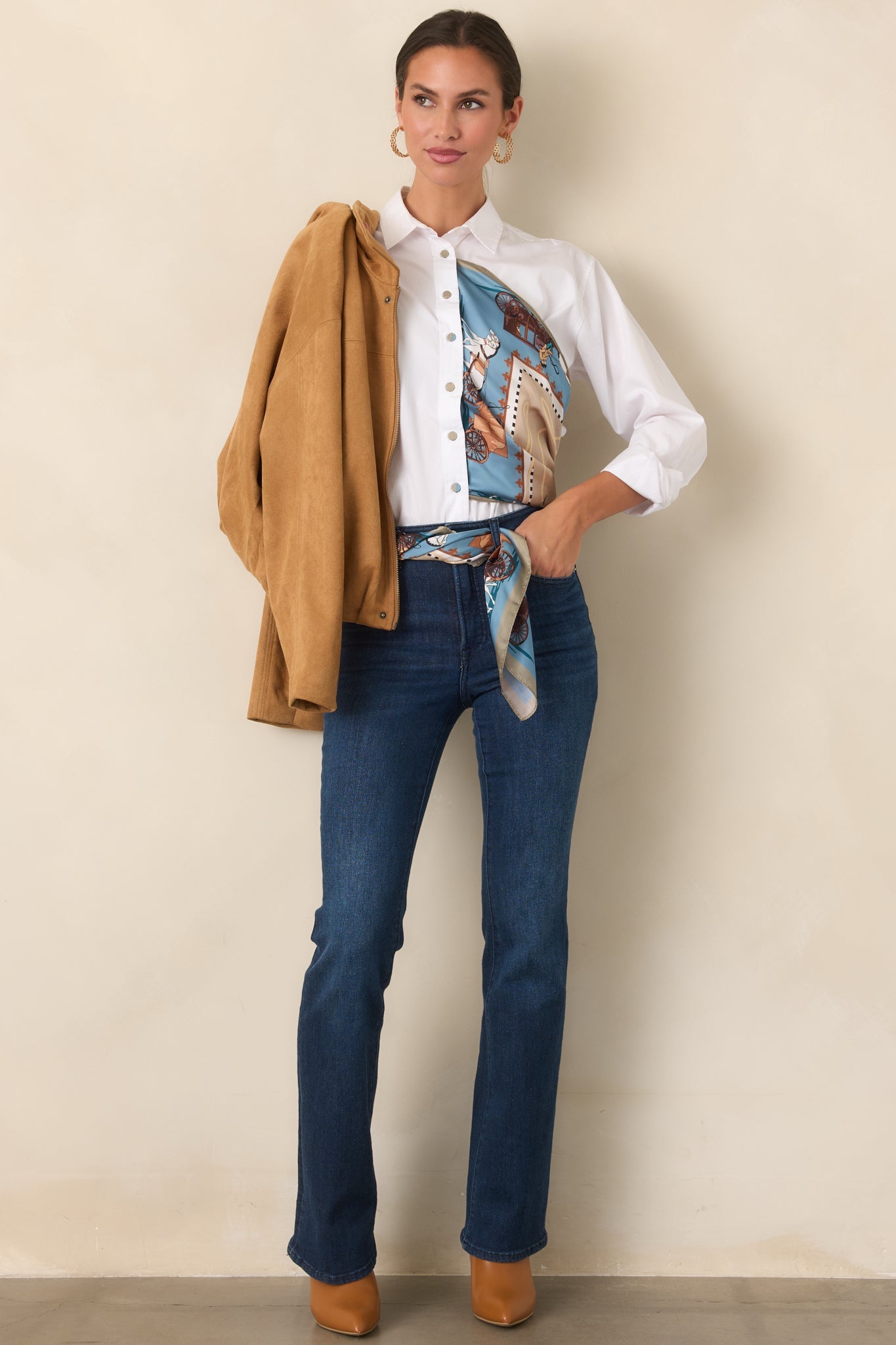 All Part of the Plan Camel Faux Suede Zip Front Jacket