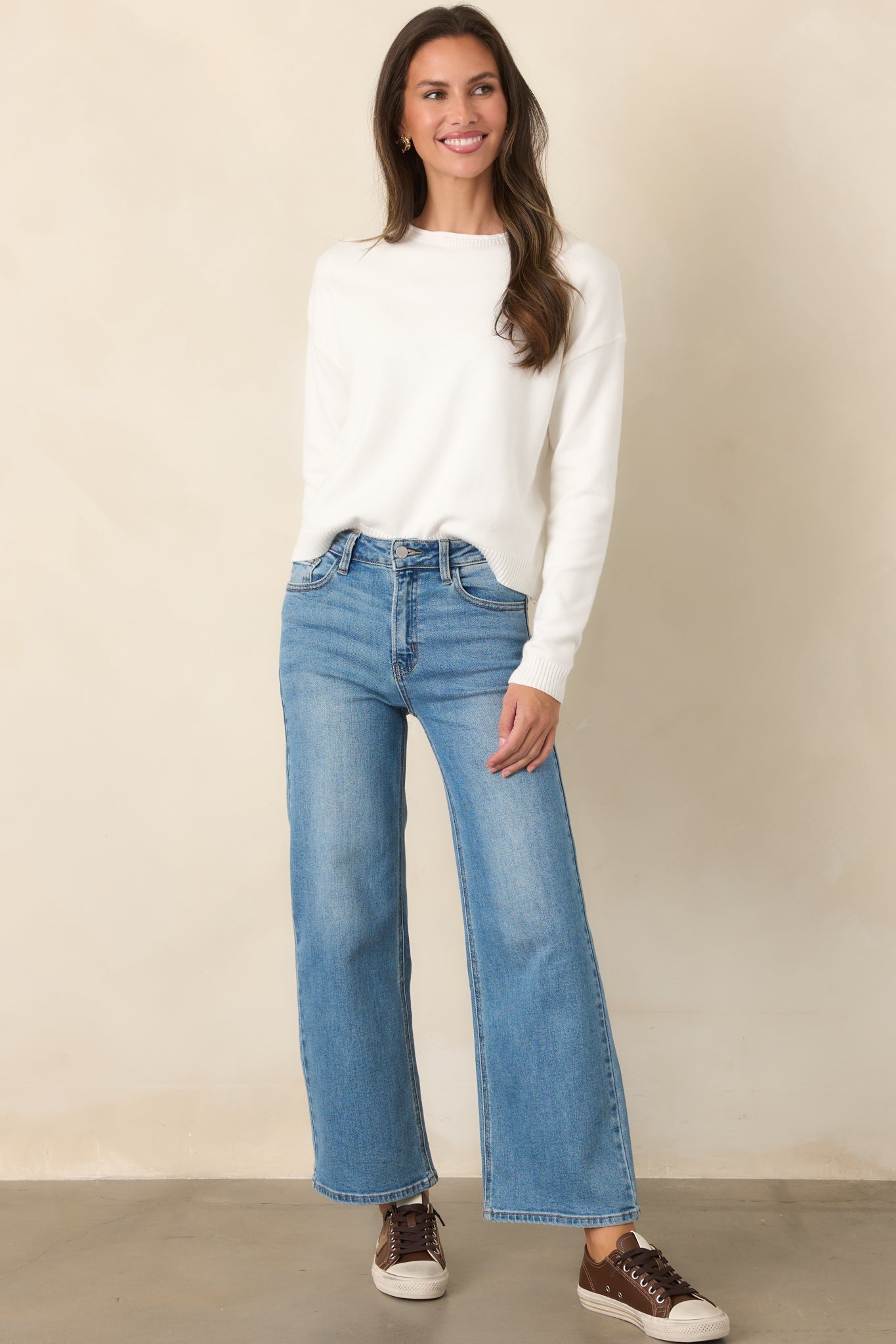 Astrid Timeless Ivory Crew Sweater