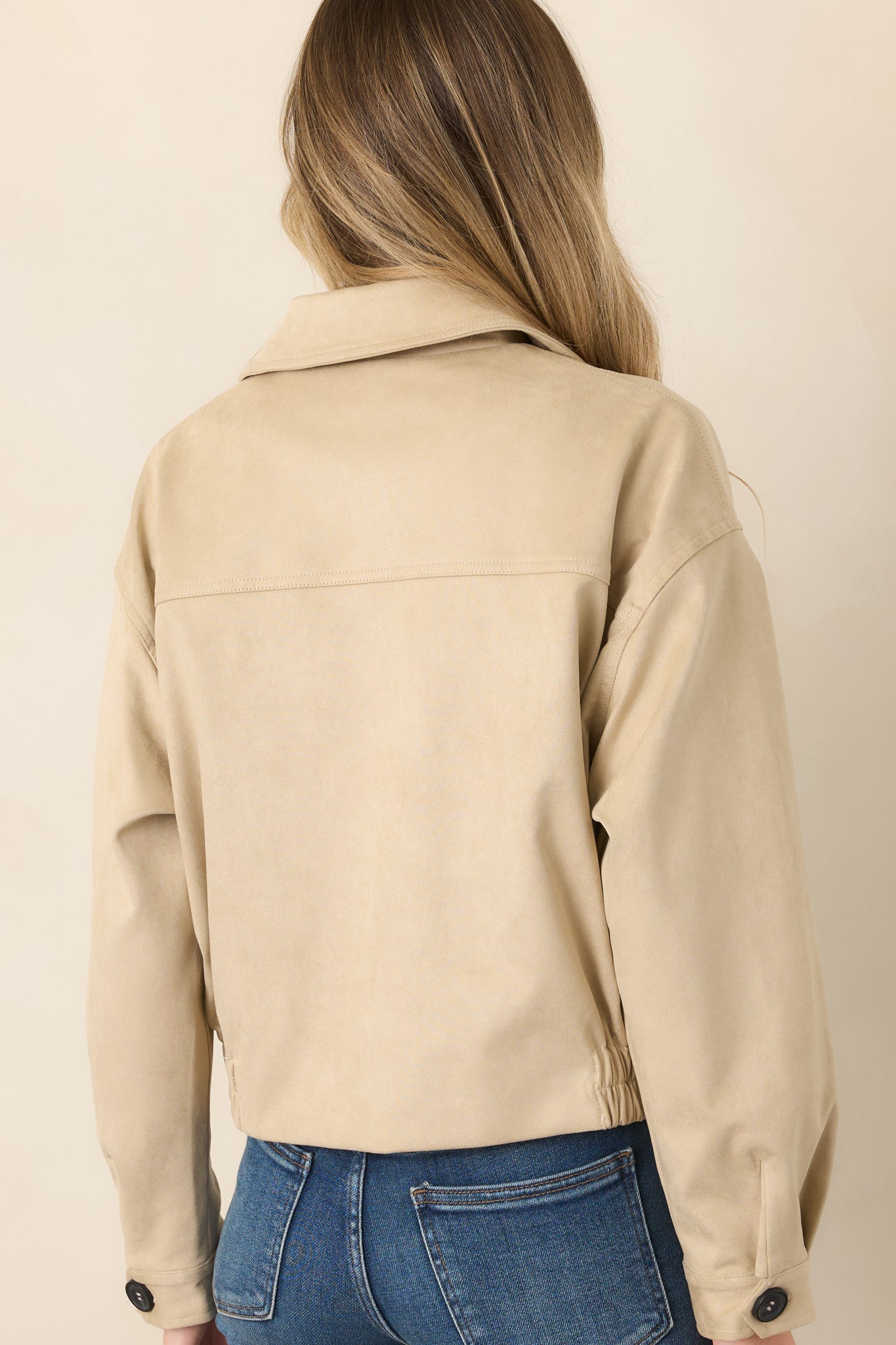 Ahead of Schedule Beige Cotton Double Breasted Belted Jacket