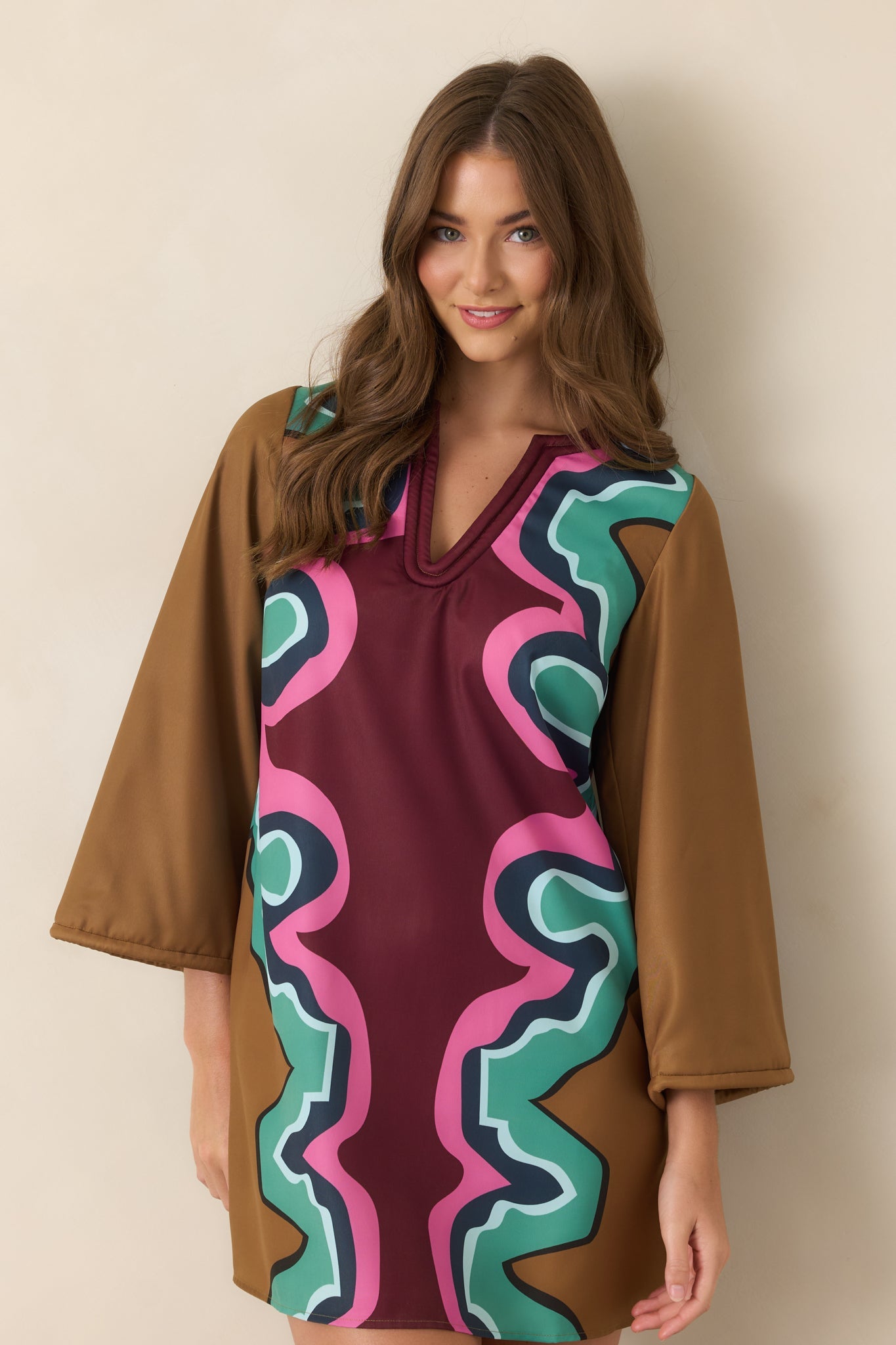 CROSBY Skyler Serpentine Multi Mini Dress