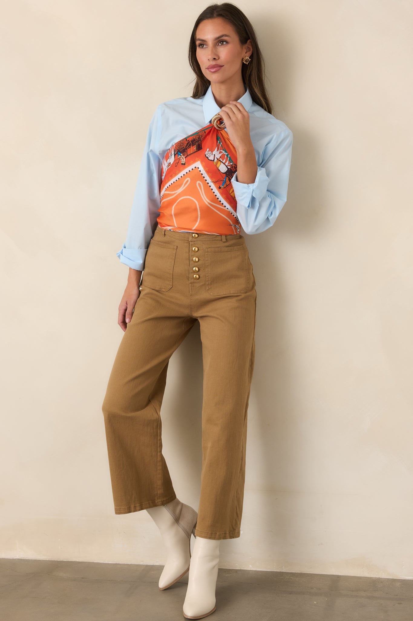 A Royal Journey Orange and Turquoise Scarf