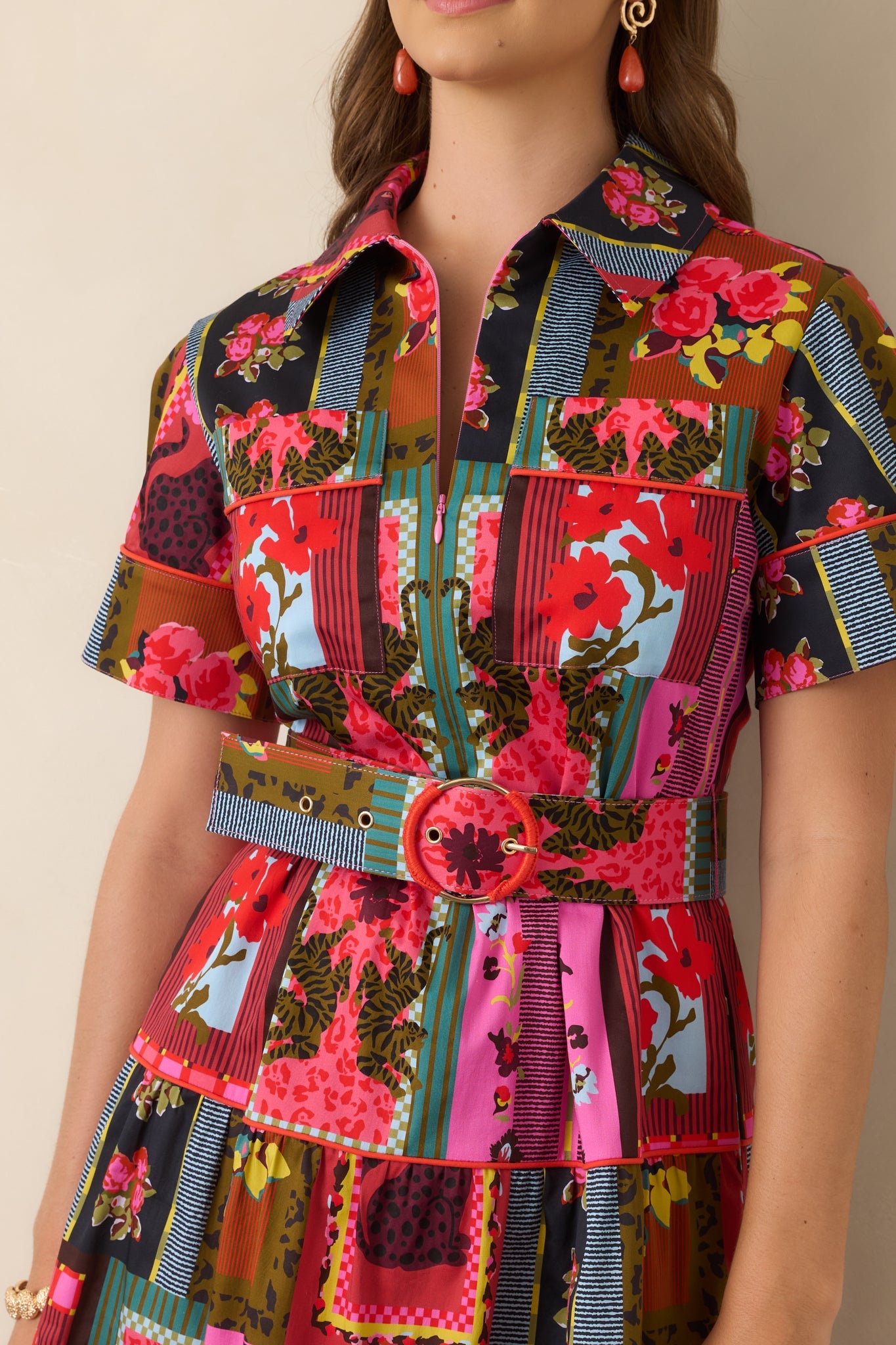 CROSBY Fairiss Vintage Vignette Multi Belted Maxi Dress