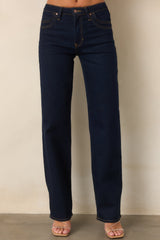 Double Down Dark Wash High Rise Wide Leg Jeans