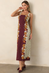 Anna Cate Minnie Wine & Sage Rustic Bloom Midi Dress