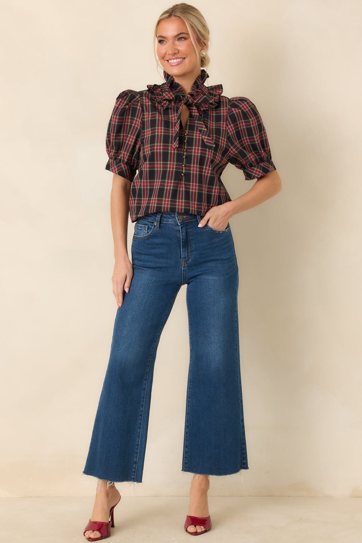 Already On It Dark Wash Wide Leg Jeans