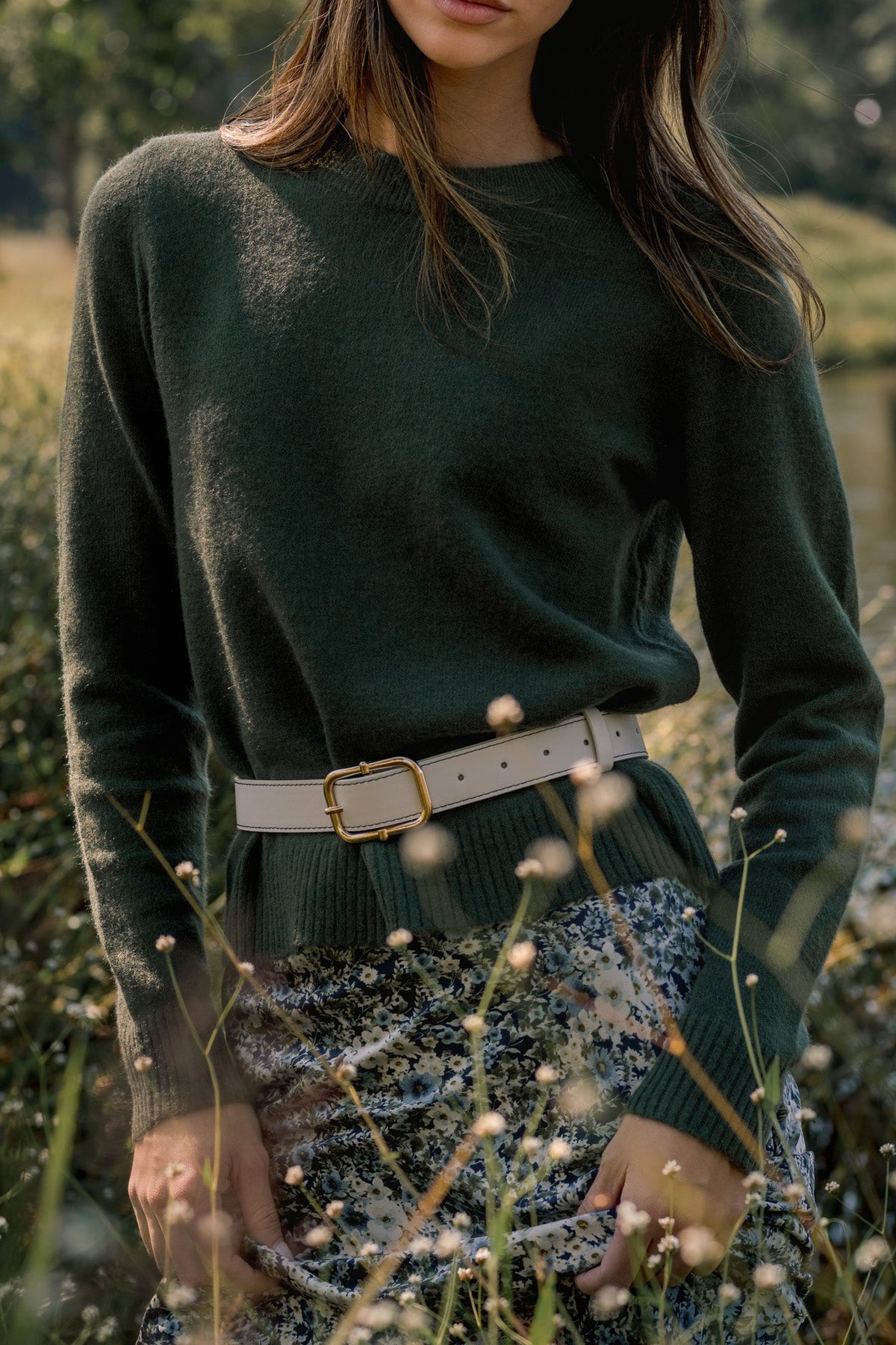 Catching The Train Ivory Stitch Border Belt